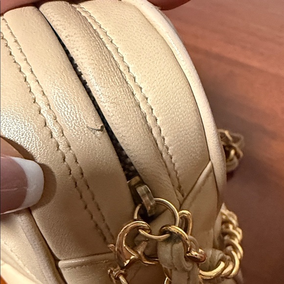 Chanel Beige Quilted Crossbody Bag with Gold Chain - Picture 12 of 15